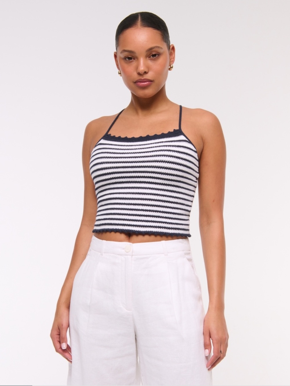 NWT Abercrombie Tie-back Crochet Top
